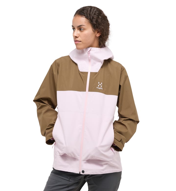 Front Proof Jacket Women Fresh Pink/Teak Brown