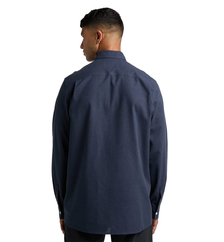 Curious Hemp Shirt Men Tarn Blue