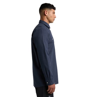 Curious Hemp Shirt Men Tarn Blue