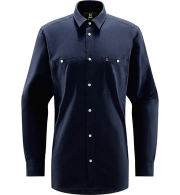 Curious Hemp Shirt Men Tarn Blue