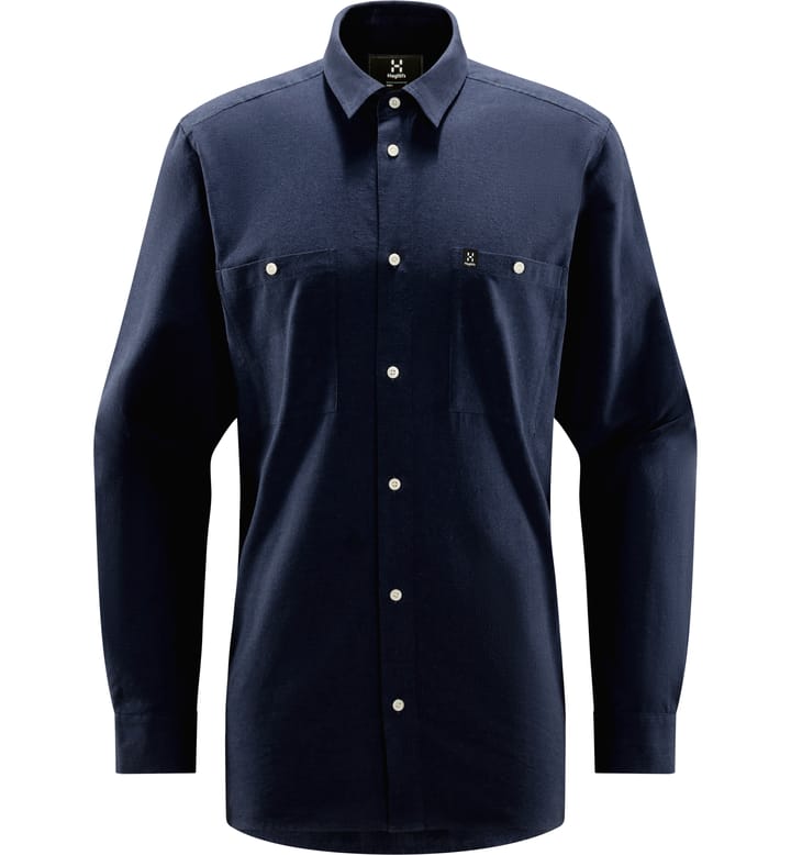 Curious Hemp Shirt Men Tarn Blue