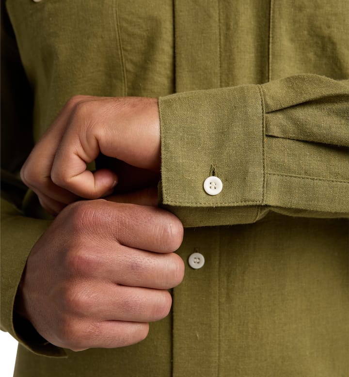 Curious Hemp Shirt Men Olive Green