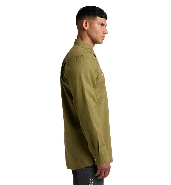 Curious Hemp Shirt Men Olive Green