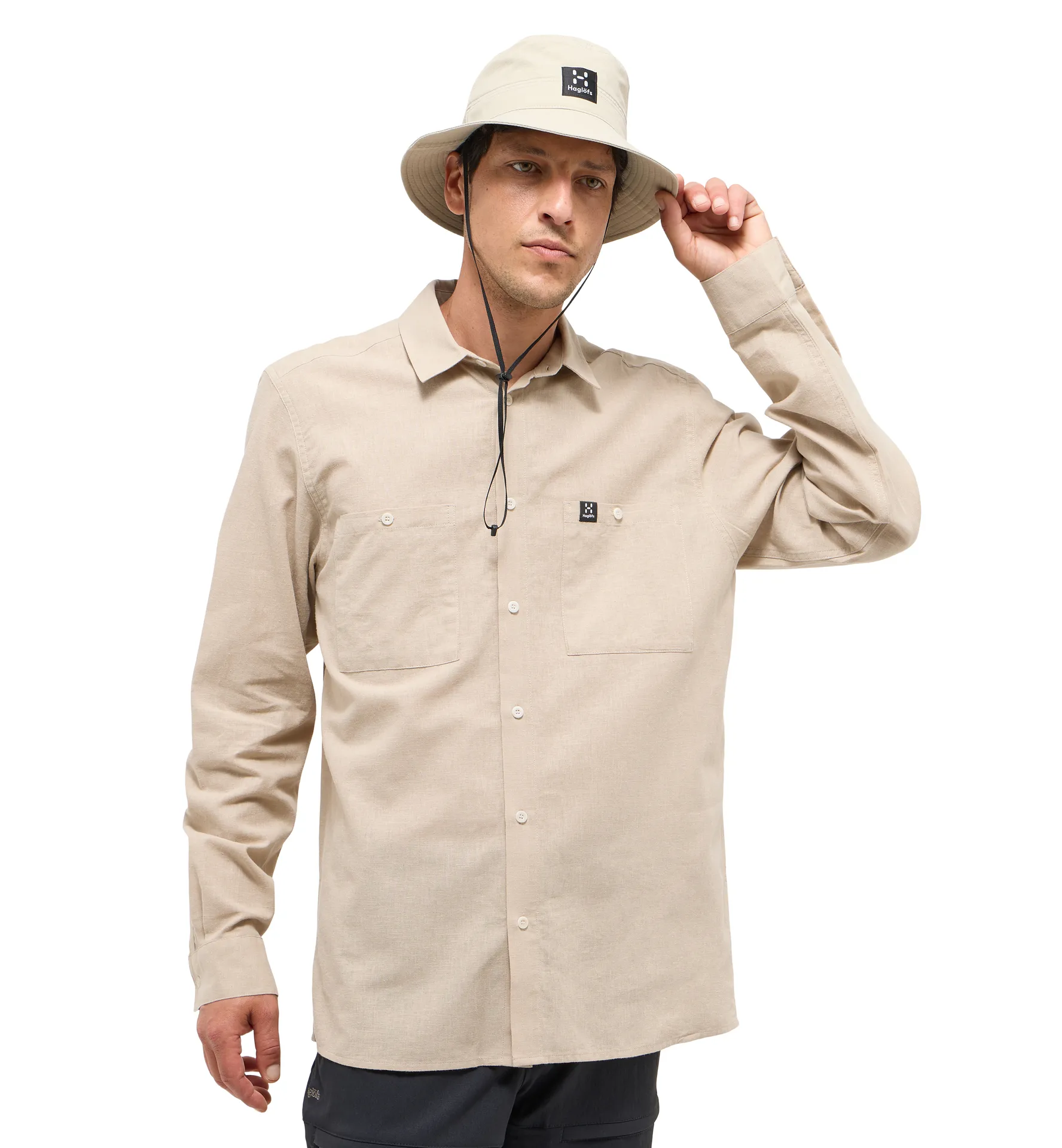 Curious Hemp Shirt Men Chalk Beige