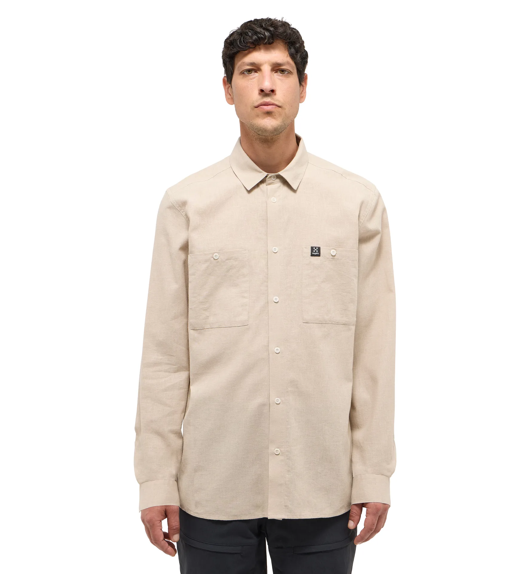 Curious Hemp Shirt Men Chalk Beige