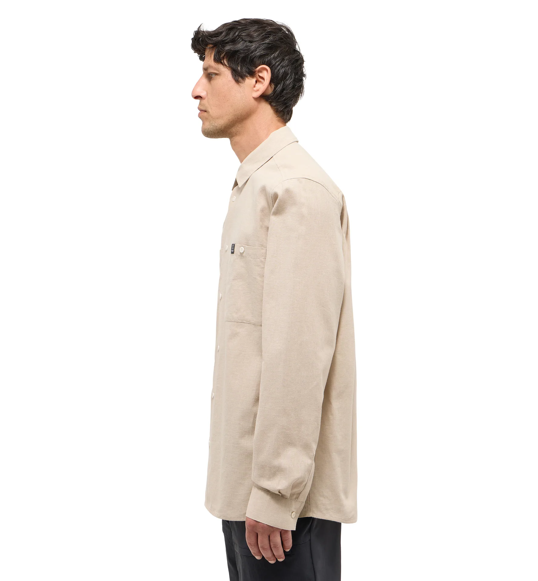 Curious Hemp Shirt Men Chalk Beige