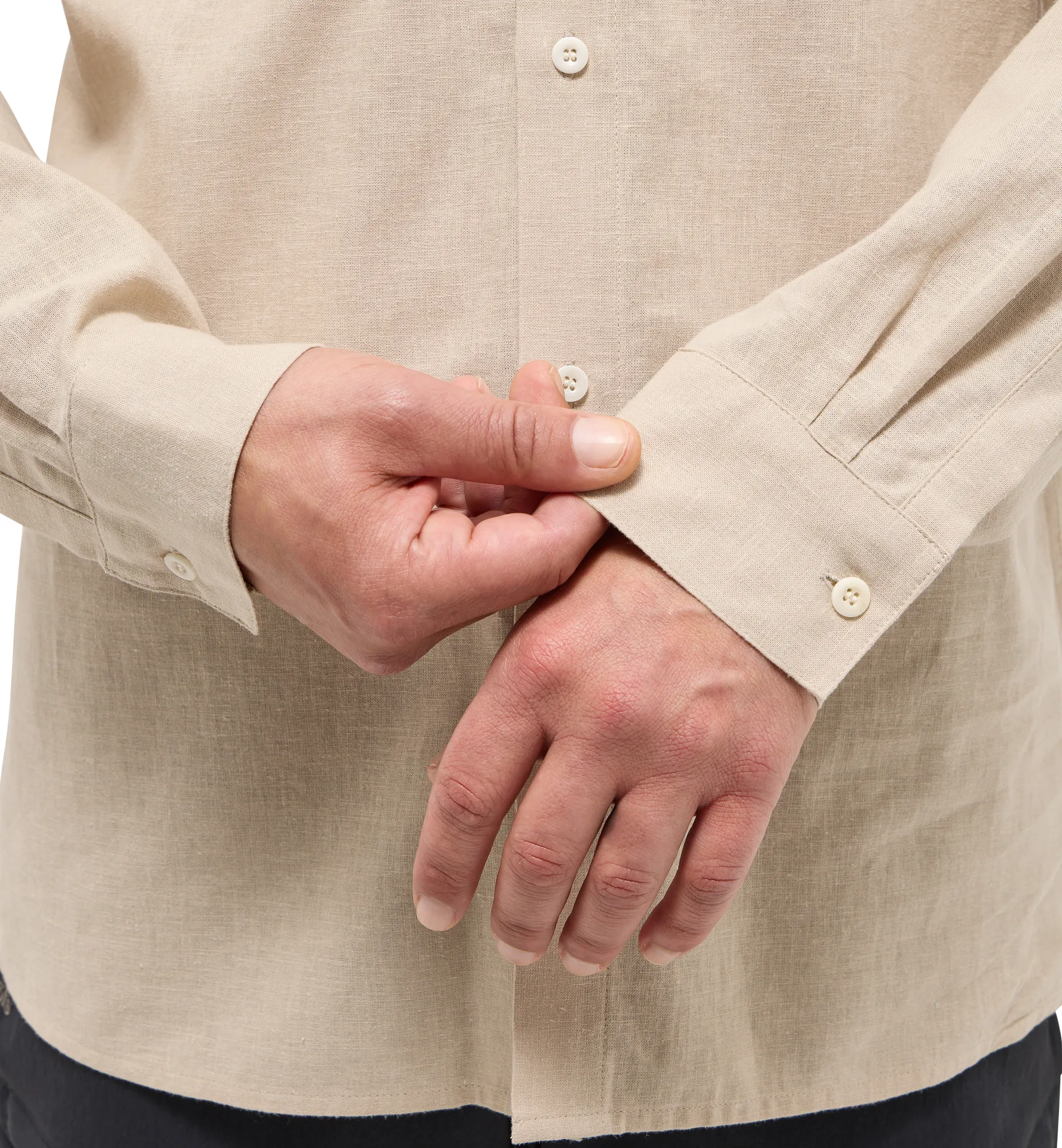 Curious Hemp Shirt Men Chalk Beige