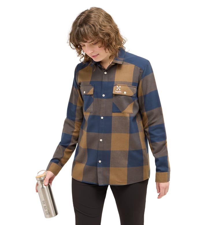 Timmer Shirt Women Teak Brown/Tarn blue Timmer Shirt Women Teak Brown/Tarn blue