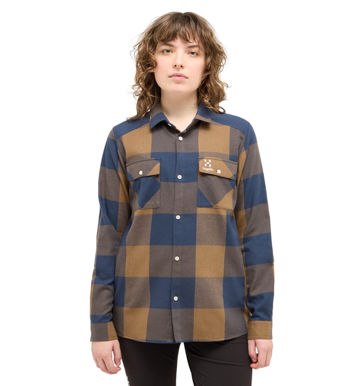 Timmer Shirt Women Teak Brown/Tarn blue Timmer Shirt Women Teak Brown/Tarn blue