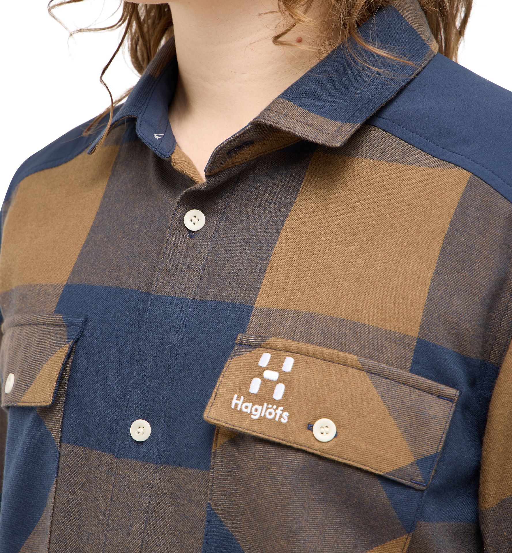 Timmer Shirt Women Teak Brown/Tarn blue
