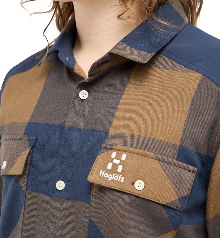 Timmer Shirt Women Teak Brown/Tarn blue Timmer Shirt Women Teak Brown/Tarn blue