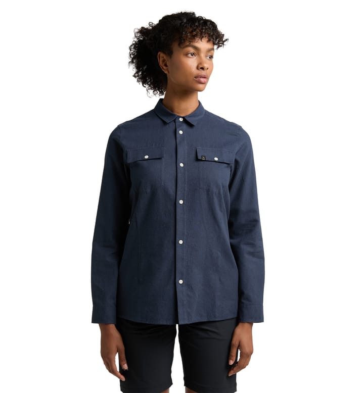 Curious Hemp Shirt Women Tarn Blue