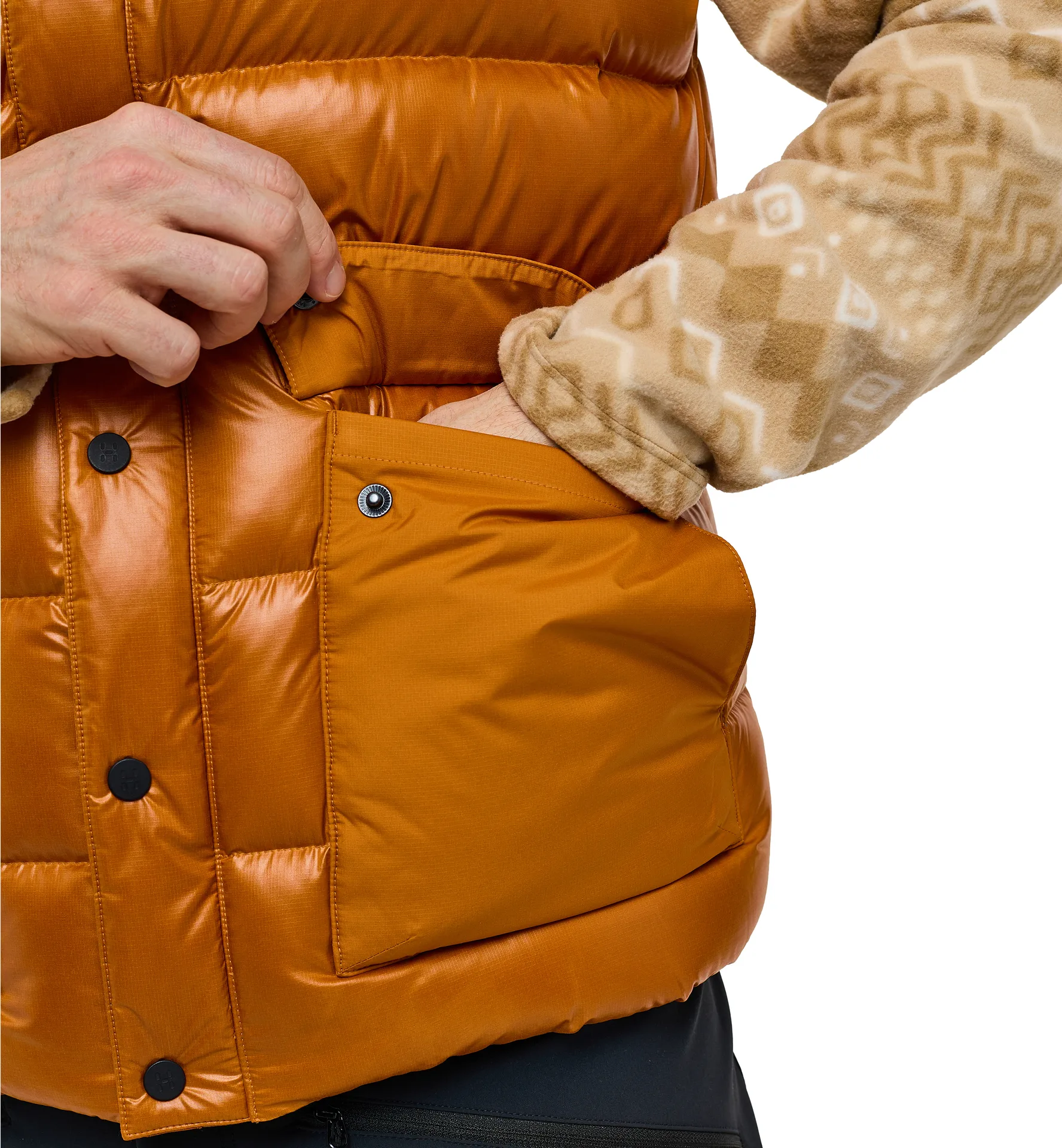 Funäs Down Vest Men Golden Brown