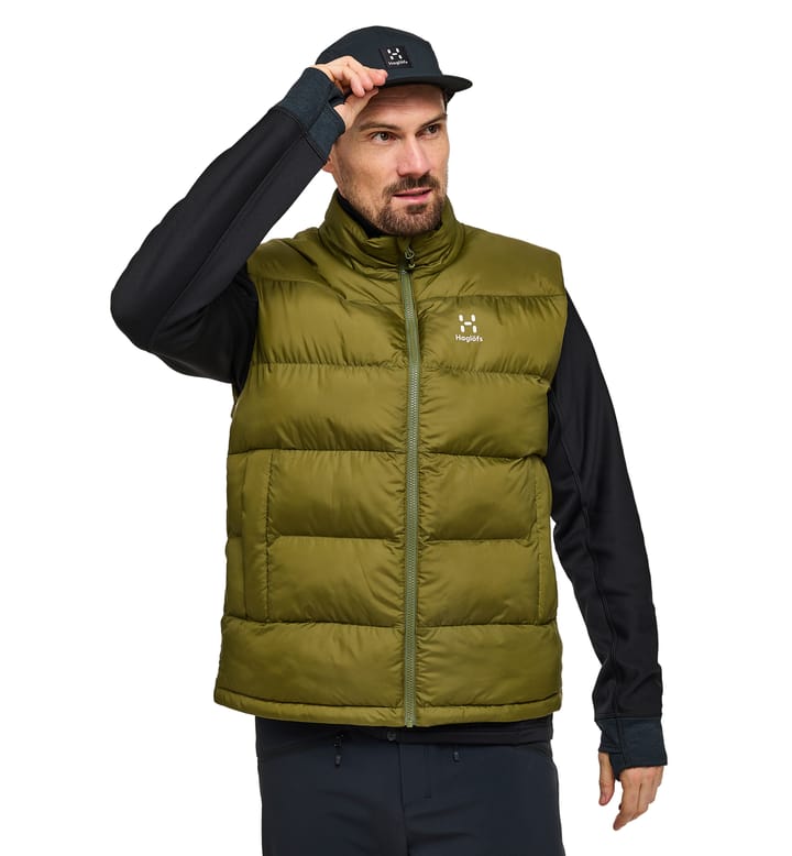 Puffy Mimic Vest Men Olive Green