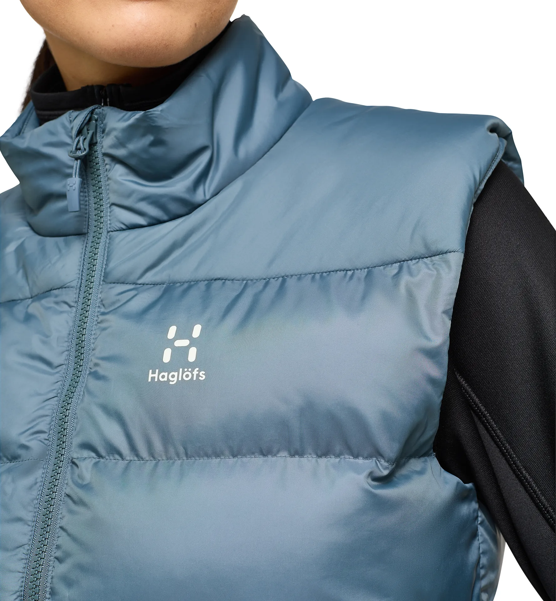 Puffy Mimic Vest Women Steel Blue