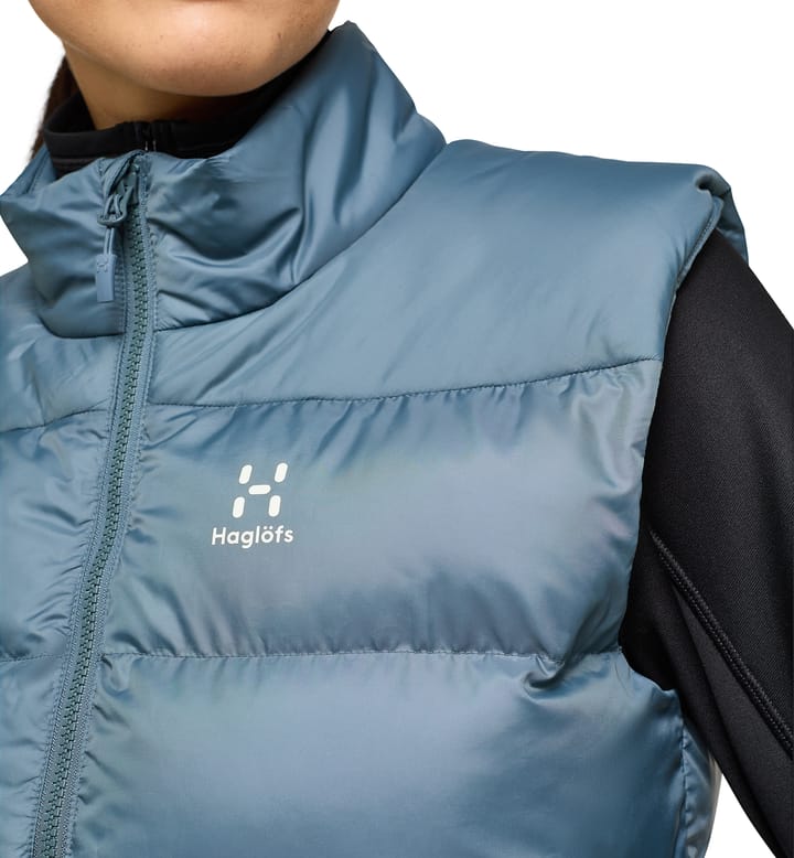 Puffy Mimic Vest Women Steel Blue Puffy Mimic Vest Women Steel Blue