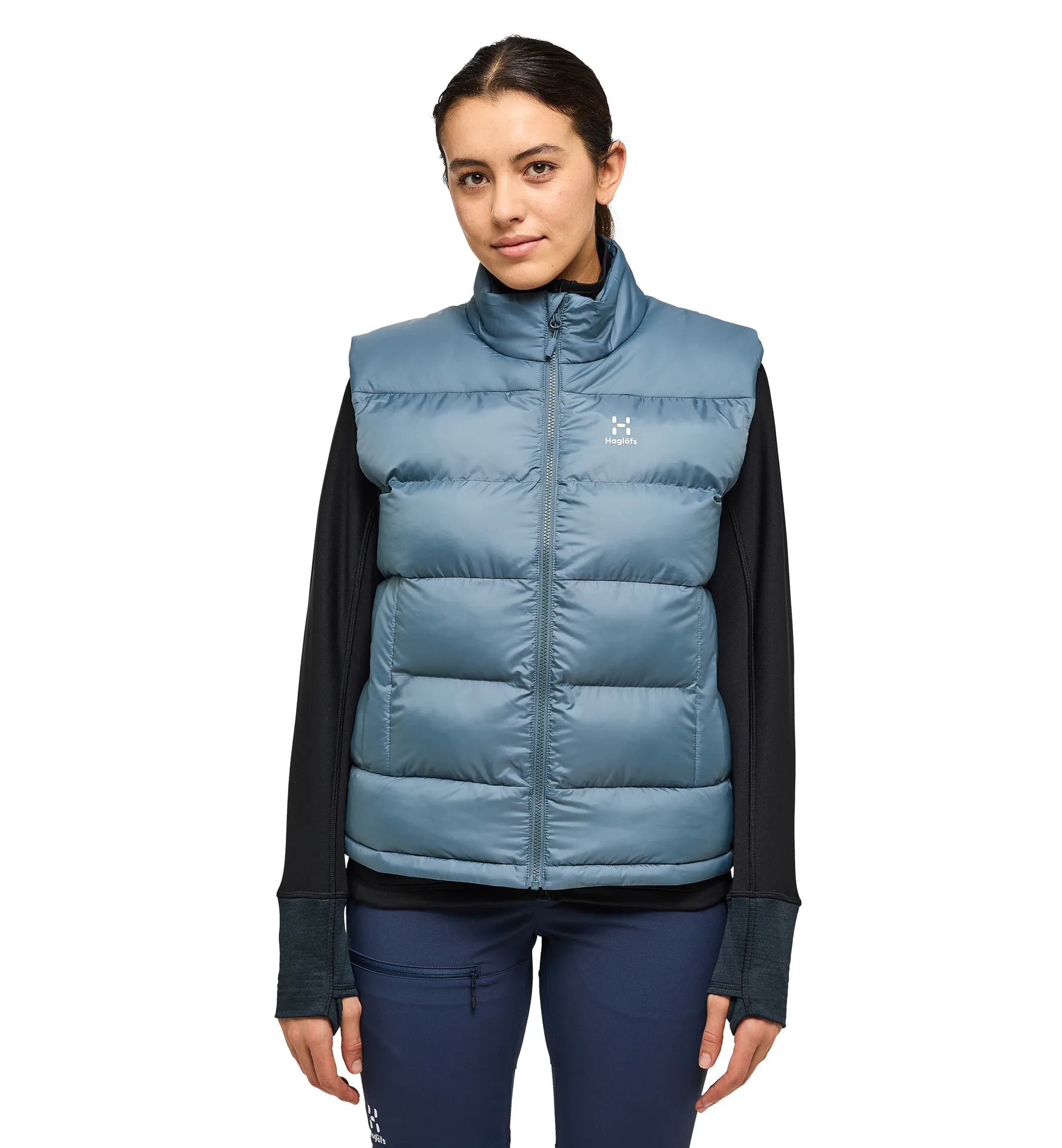 Puffy Mimic Vest Women Steel Blue
