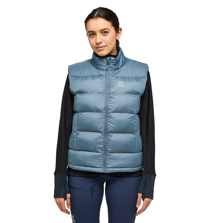 Puffy Mimic Vest Women Steel Blue Puffy Mimic Vest Women Steel Blue