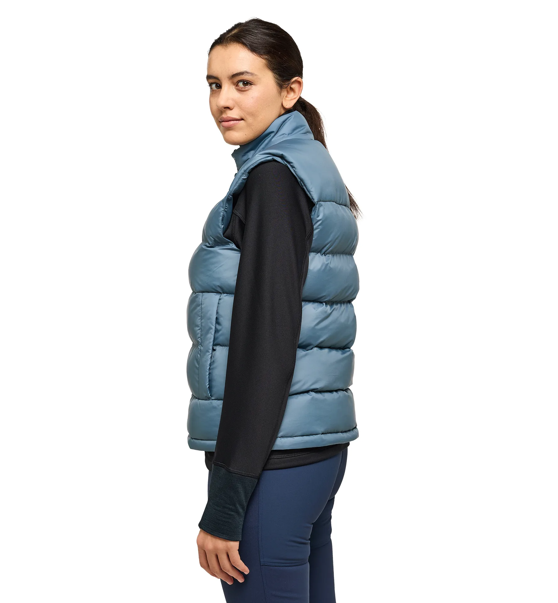 Puffy Mimic Vest Women Steel Blue