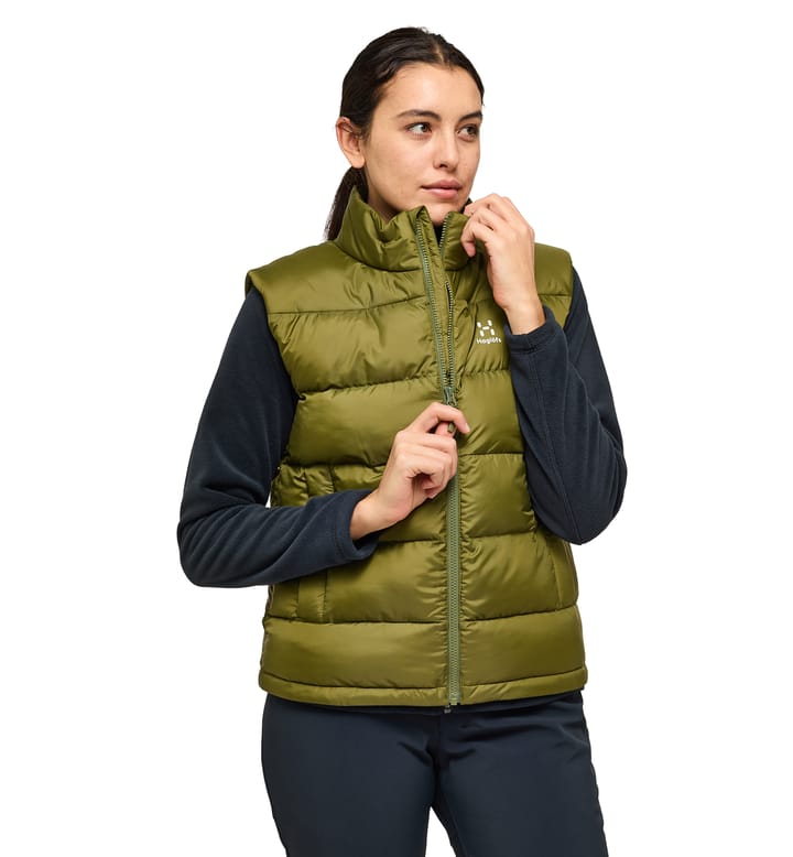 Puffy Mimic Vest Women Olive Green