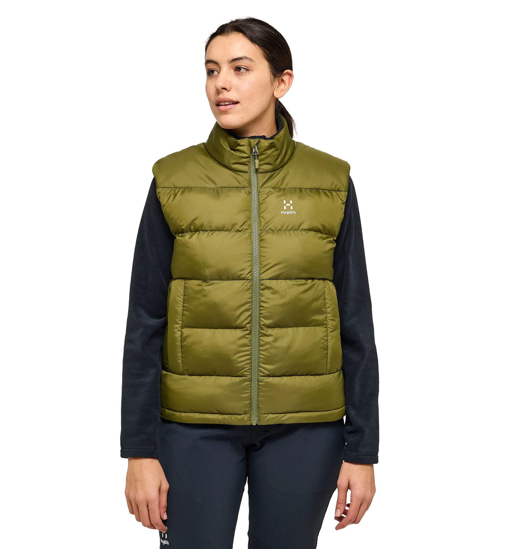 Puffy Mimic Vest Women Olive Green