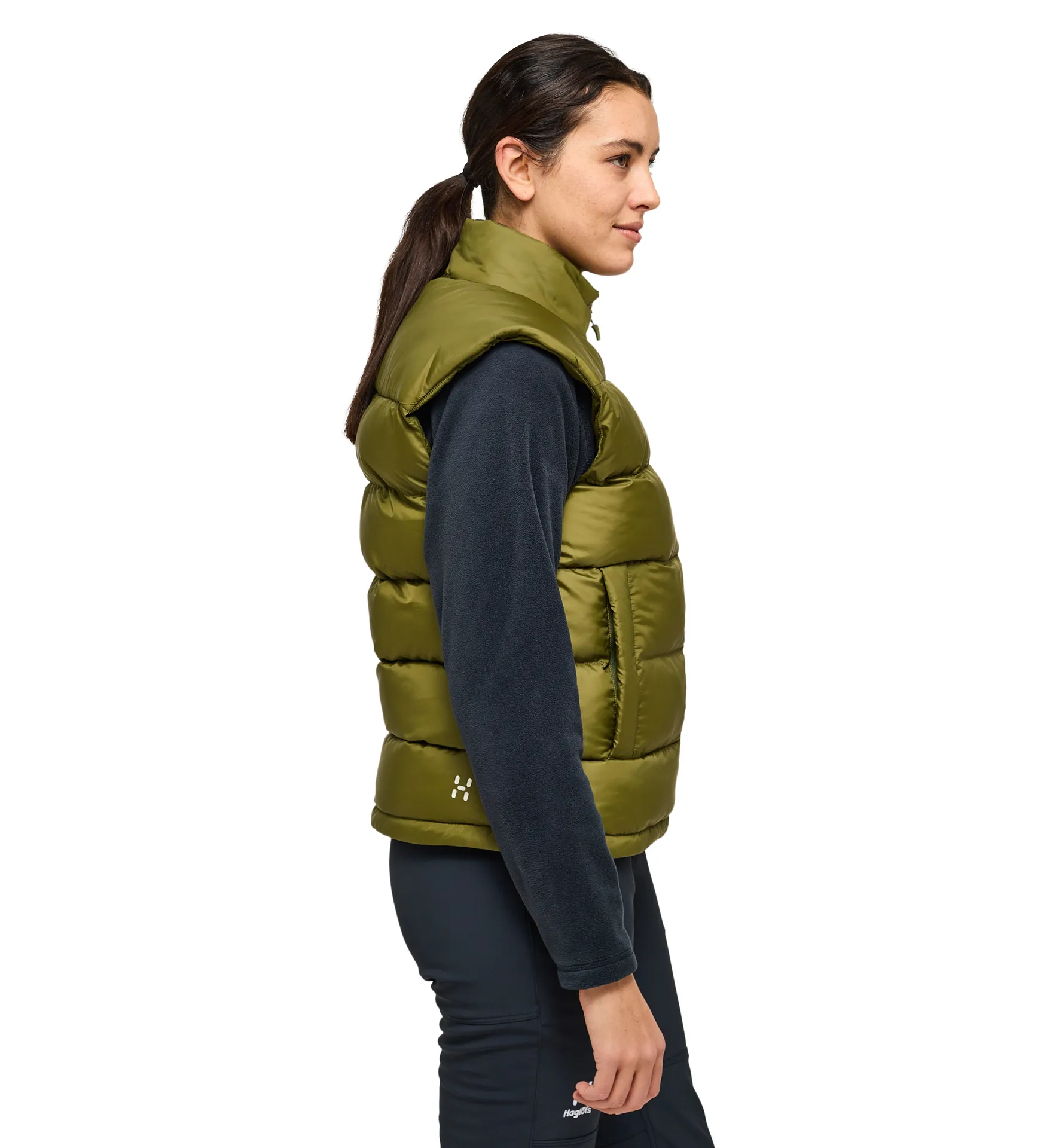 Puffy Mimic Vest Women Olive Green