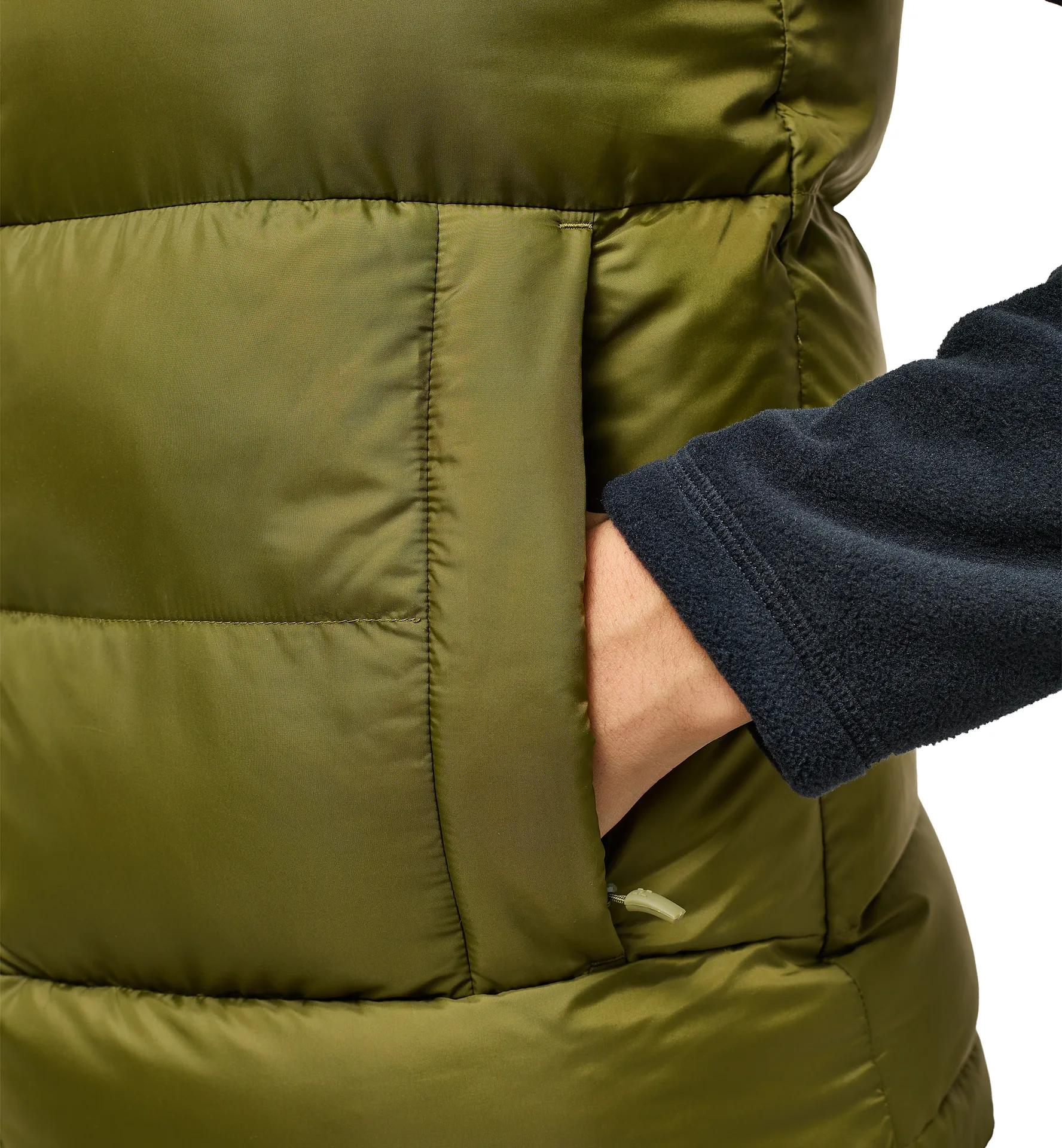 Puffy Mimic Vest Women Olive Green