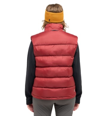Puffy Mimic Vest Women Carmine Red