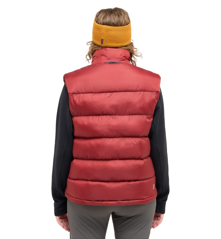 Puffy Mimic Vest Women Carmine Red Puffy Mimic Vest Women Carmine Red