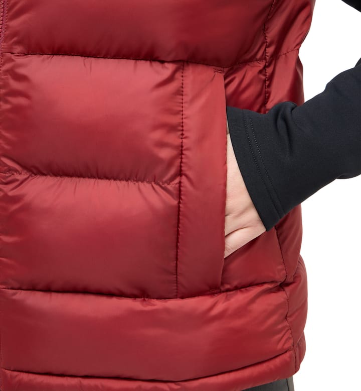 Puffy Mimic Vest Women Carmine Red Puffy Mimic Vest Women Carmine Red