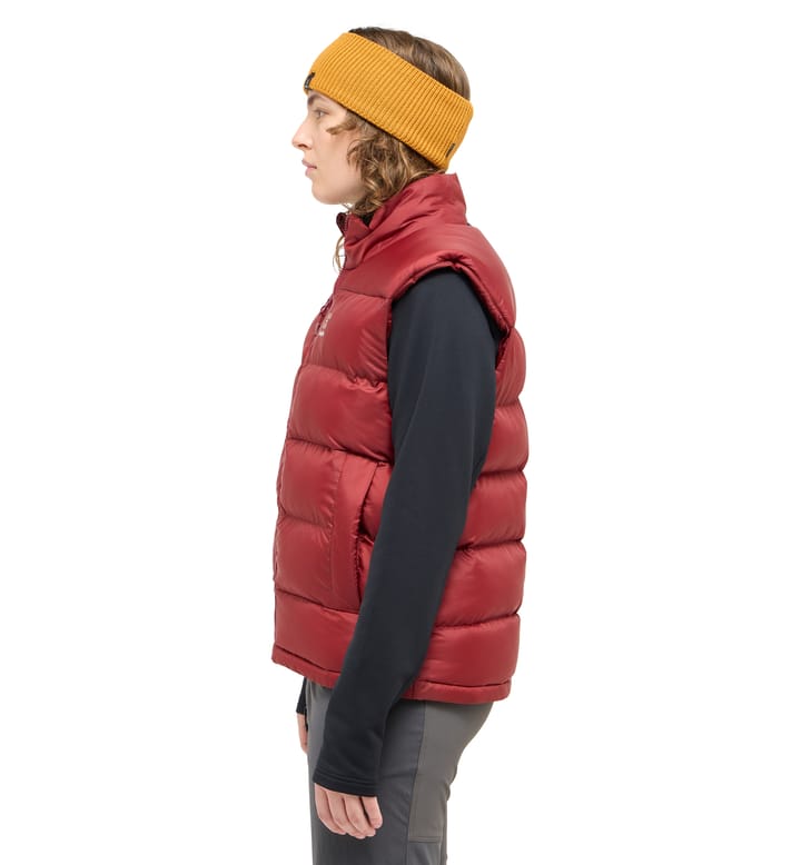 Puffy Mimic Vest Women Carmine Red Puffy Mimic Vest Women Carmine Red
