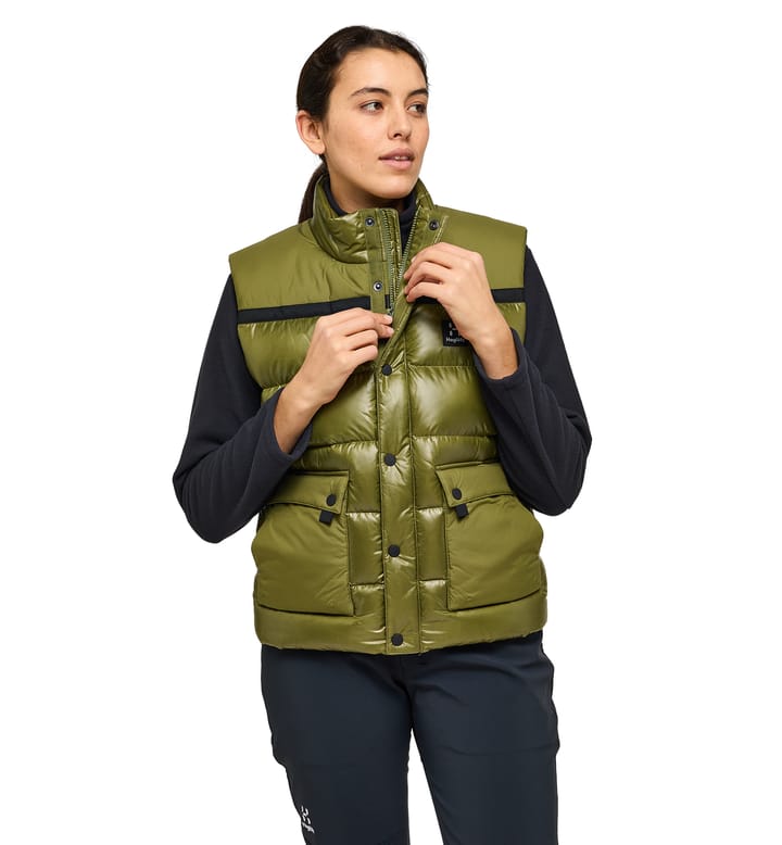 Funäs Down Vest Women Olive Green Funäs Down Vest Women Olive Green