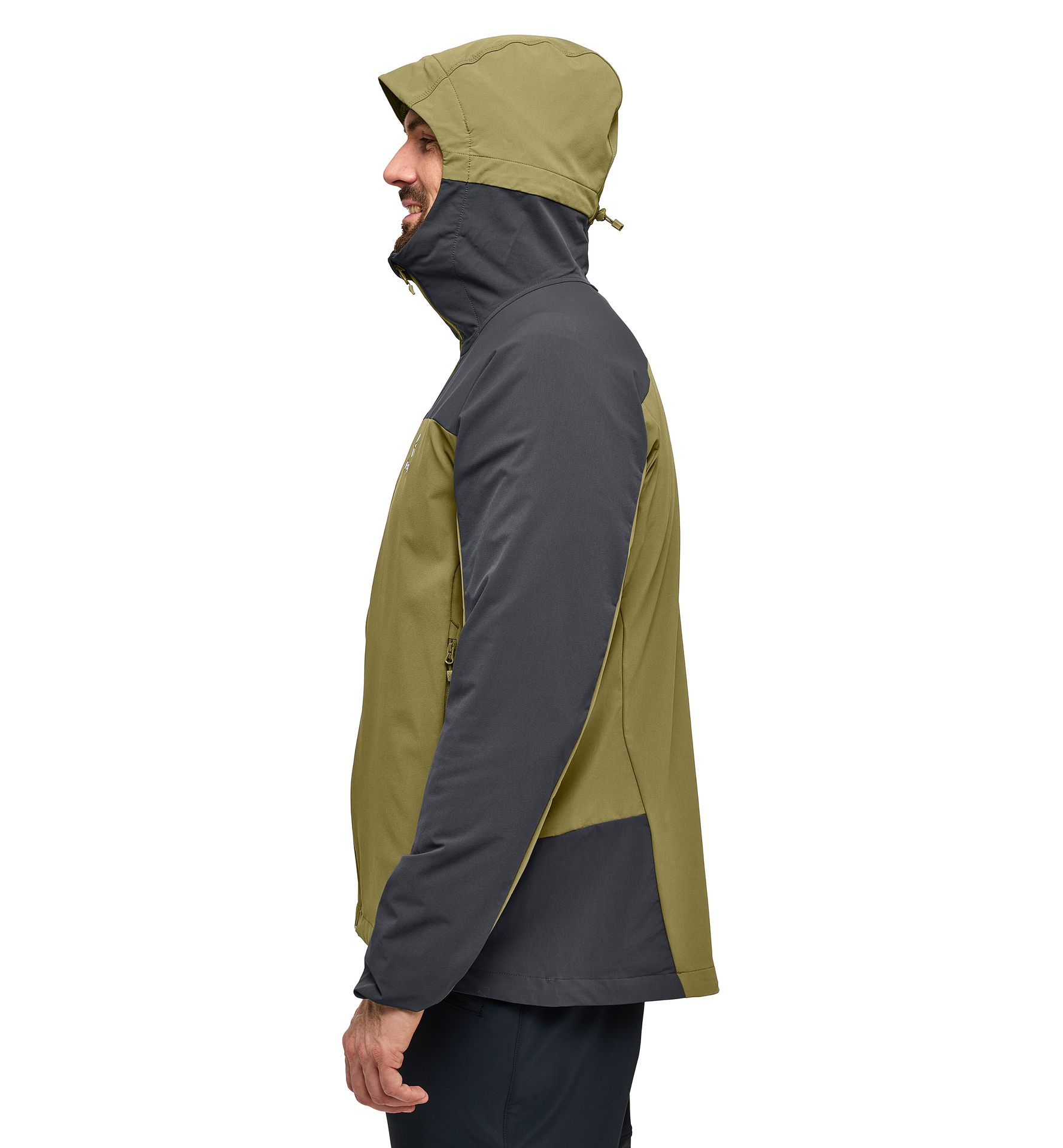 Morän Softshell Hood Men Olive Green/Magnetite