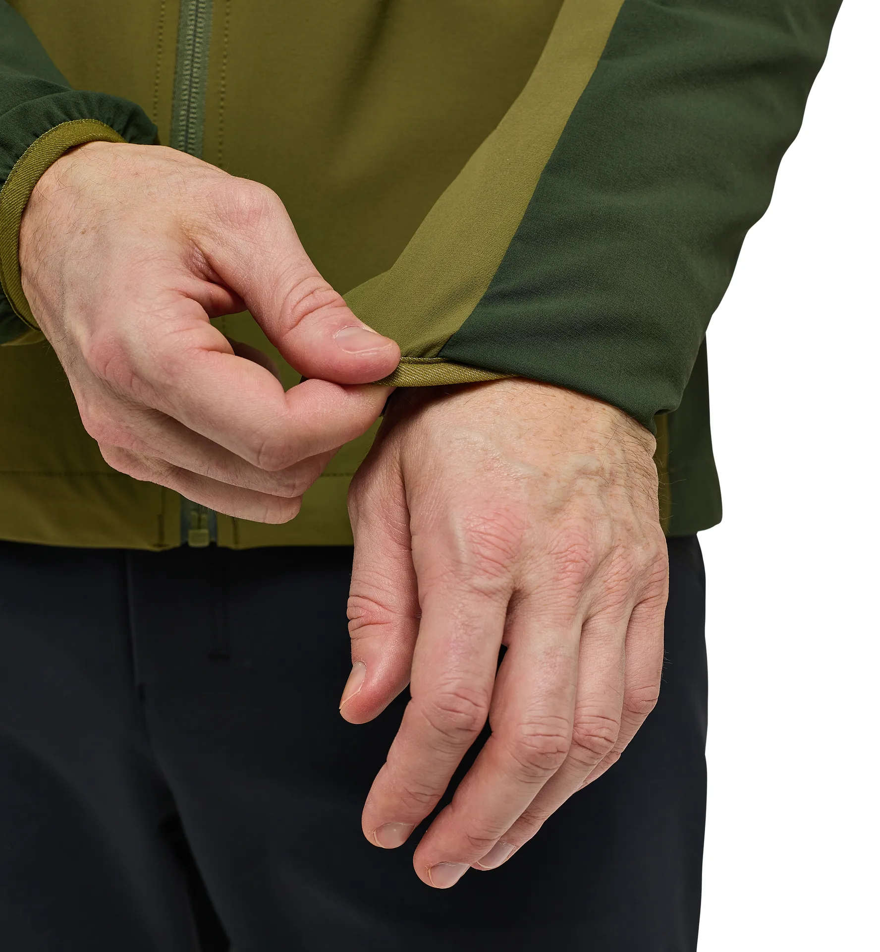 Morän Softshell Hood Men Olive Green/Seaweed Green