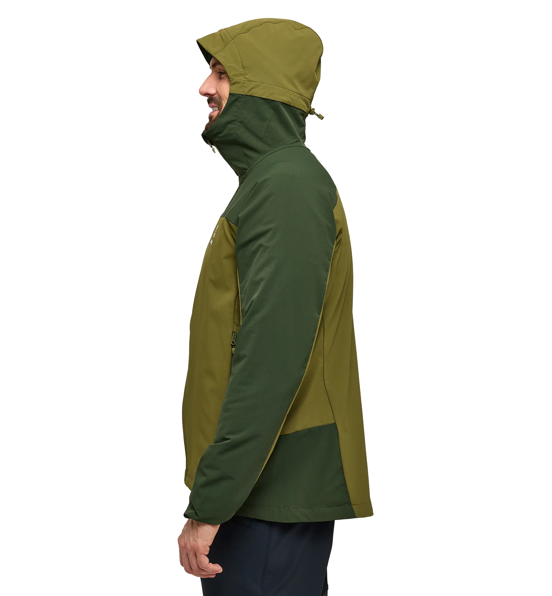 Morän Softshell Hood Men Olive Green/Seaweed Green