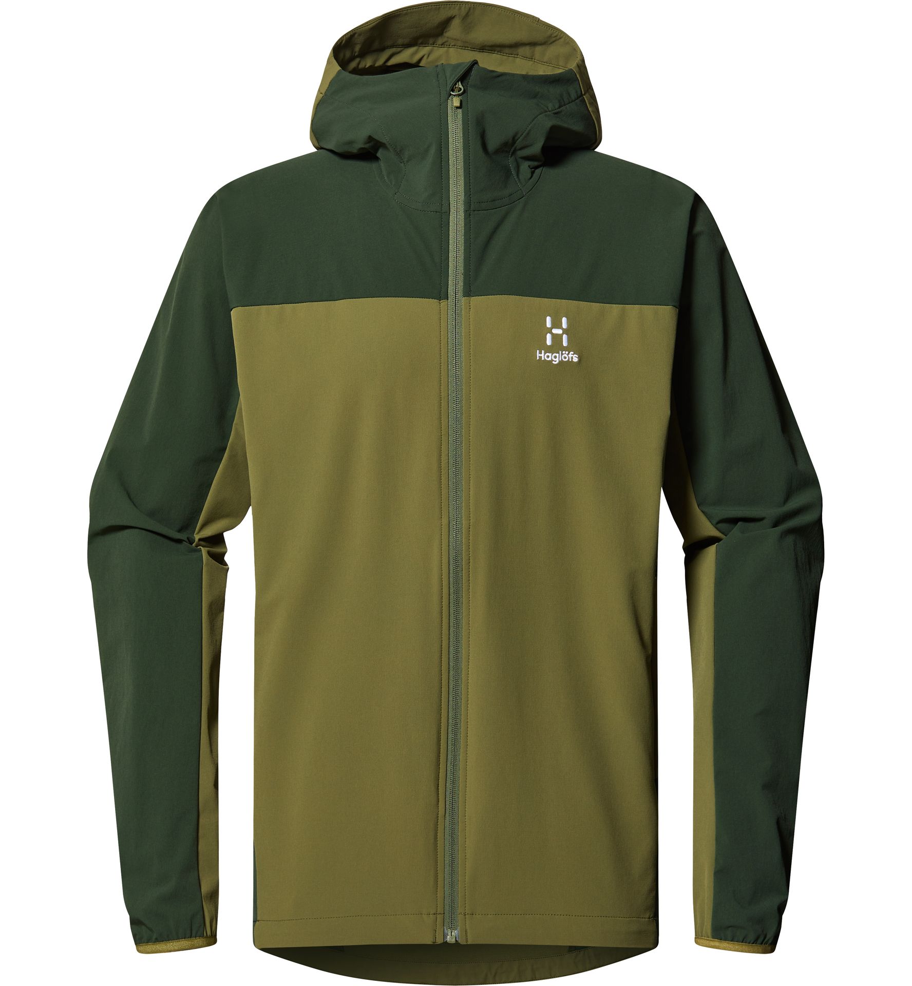 Morän Softshell Hood Men Olive Green/Seaweed Green