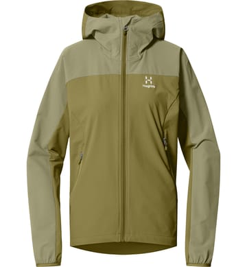 Morän Softshell Hood Women Olive Green/Thyme Green