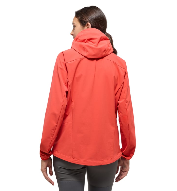 Morän Softshell Hood Women Poppy Red Morän Softshell Hood Women Poppy Red