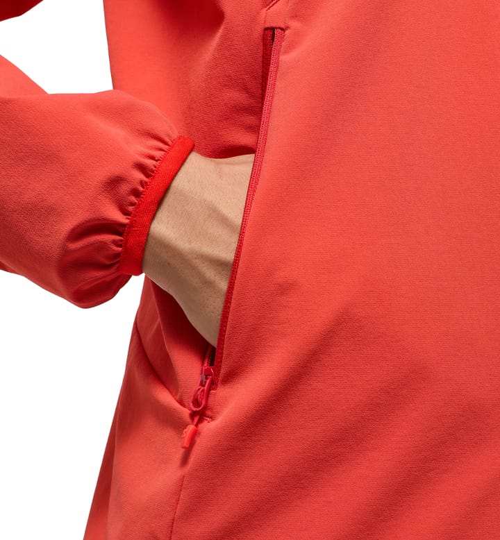 Morän Softshell Hood Women Poppy Red Morän Softshell Hood Women Poppy Red