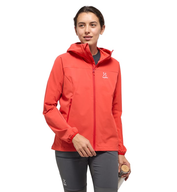 Morän Softshell Hood Women Poppy Red Morän Softshell Hood Women Poppy Red