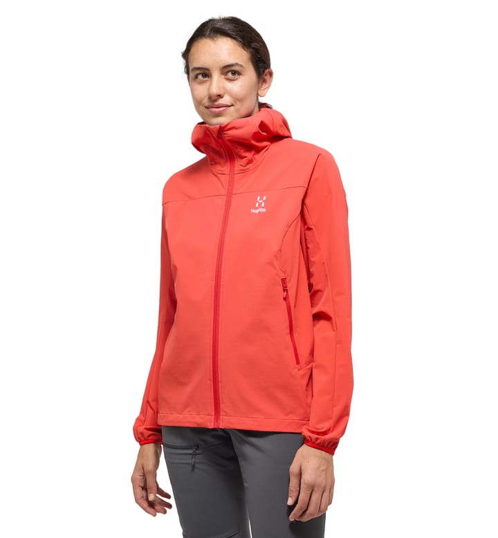 Morän Softshell Hood Women Poppy Red Morän Softshell Hood Women Poppy Red