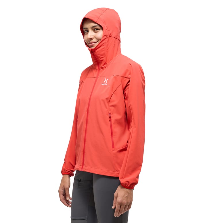 Morän Softshell Hood Women Poppy Red Morän Softshell Hood Women Poppy Red