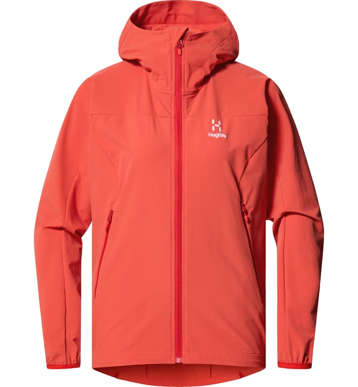 Morän Softshell Hood Women Poppy Red Morän Softshell Hood Women Poppy Red