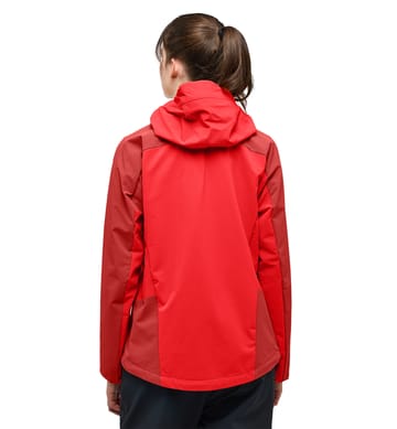 Morän Softshell Hood Women Zenith Red/Corrosion