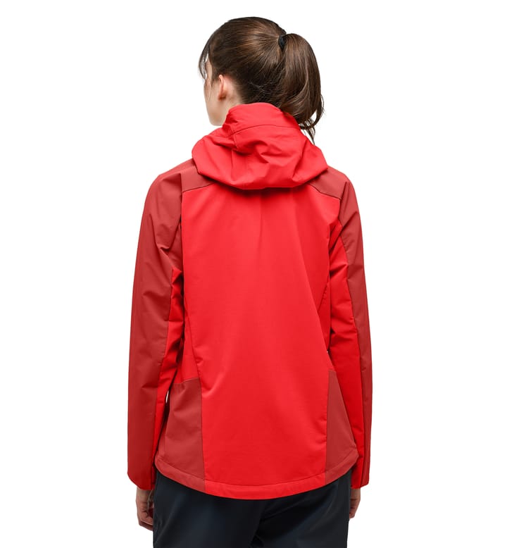 Morän Softshell Hood Women Zenith Red/Corrosion
