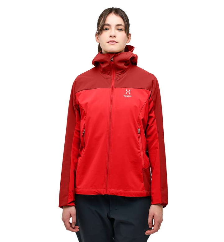 Morän Softshell Hood Women Zenith Red/Corrosion