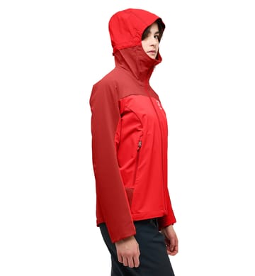 Morän Softshell Hood Women Zenith Red/Corrosion
