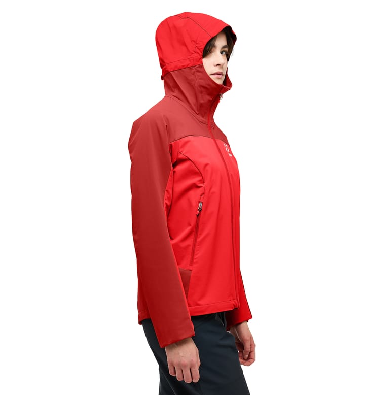 Morän Softshell Hood Women Zenith Red/Corrosion