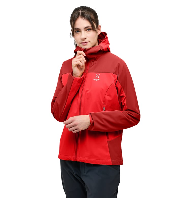 Morän Softshell Hood Women Zenith Red/Corrosion