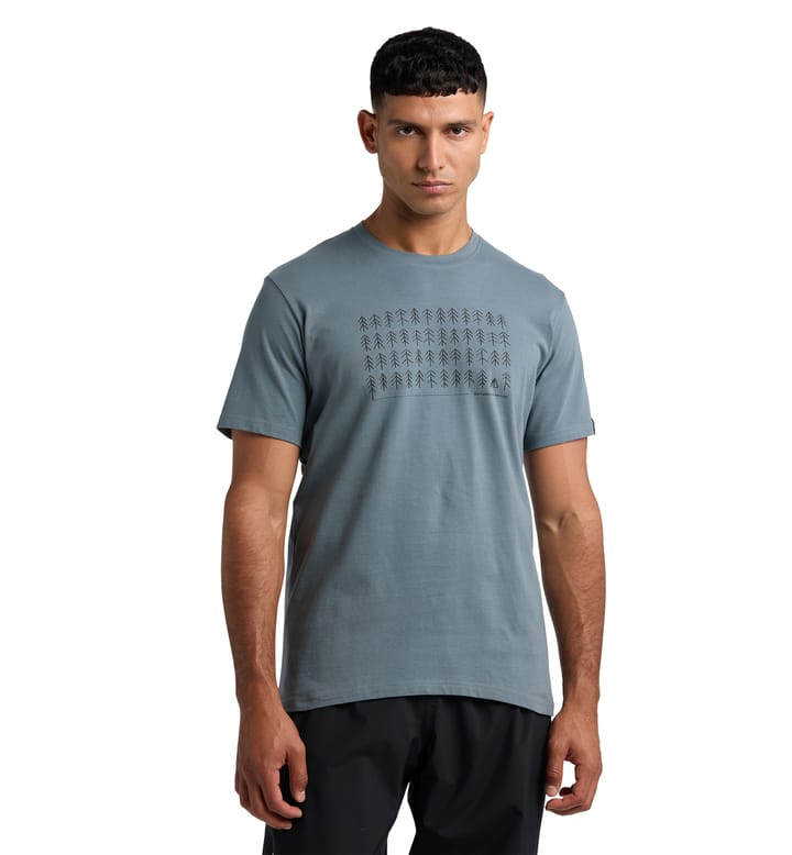 Outsider By Nature Print Tee Men Steel Blue